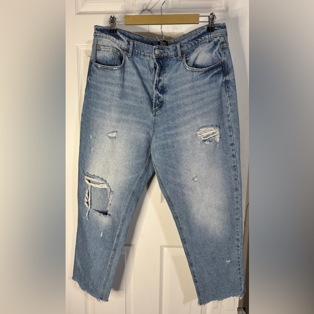 BDG Destructed Straight Vintage Wash Button Fly Baggy Denim Jeans Size33(35)